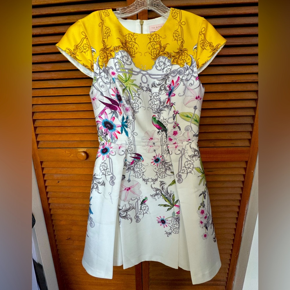 Ted Baker London Reliat Passion Flower Cap Sleeve Dress